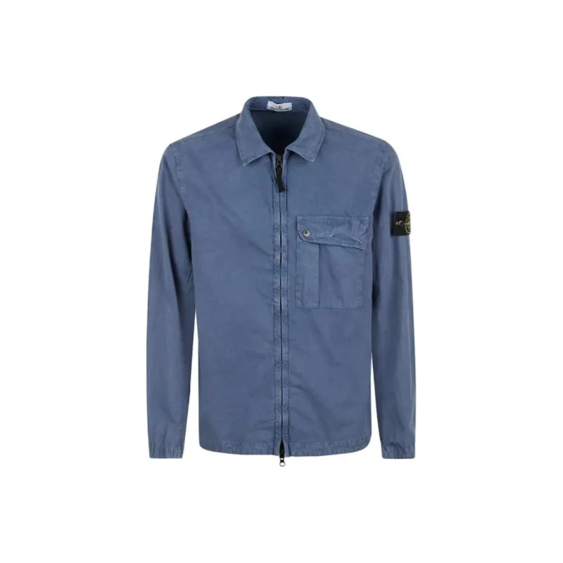 STONE ISLAND Zip Up Long Sleeved Shirt-0