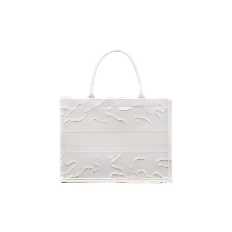 DIOR BookTote Canvas Canvas Bag Tote Bag Shopping Bag Handbag Small Size Women's White-2