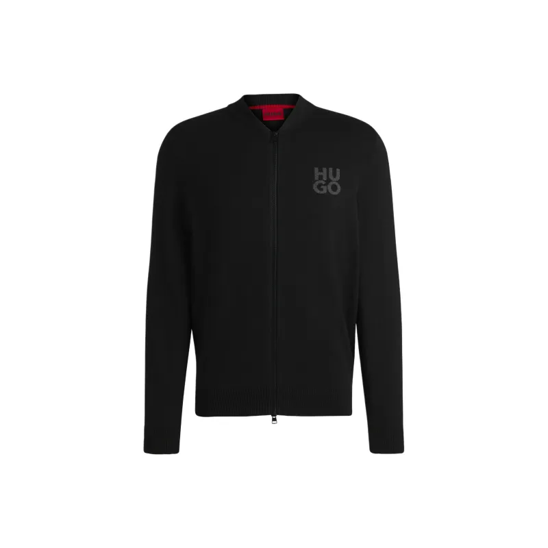 HUGO BOSS Logo intarsia Zip up Sweater-0