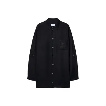 OFF WHITE Buttoned Straight Hem Shirt Jacket