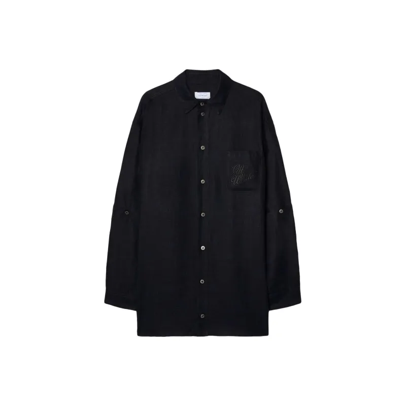 OFF WHITE Buttoned Straight Hem Shirt Jacket-0