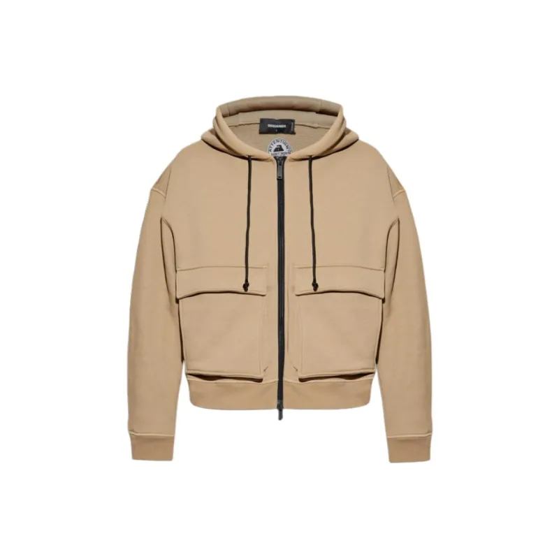 DSQUARED 2 Logo Embossed Zipped Hoodie-0