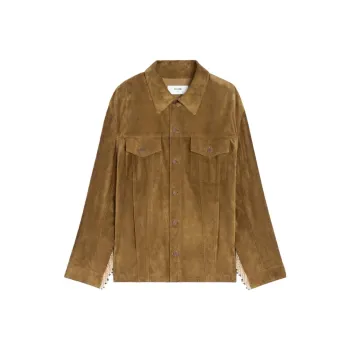 CELINE Leather Jackets Men Brown