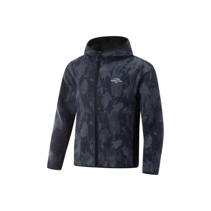 LiNing Fitness Series Jackets Coats Men's Black/Rock White Gray-0