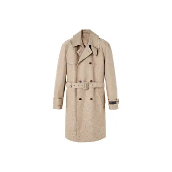 VERSACE Floral jacquard Cotton Trench Coat