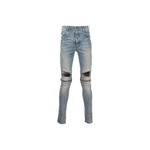 AMIRI Mid rise Contrasting panel Skinny handbag jeans