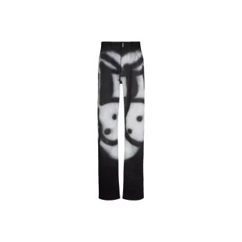 Givenchy X Chito Slim Fit Jeans In 4G Denim With Tag Effect Print