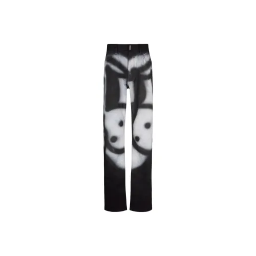 Givenchy X Chito Slim Fit Jeans In 4G Denim With Tag Effect Print