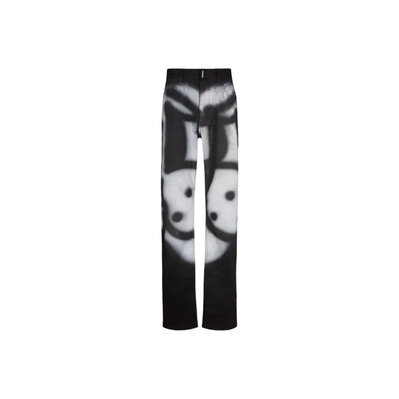 Givenchy X Chito Slim Fit Jeans In 4G Denim With Tag Effect Print-0