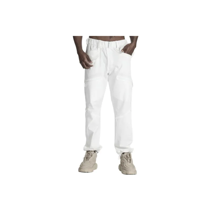 NORVINCY Versatile Pure White Deconstructed Style Knitted Sweatpants Unisex-10