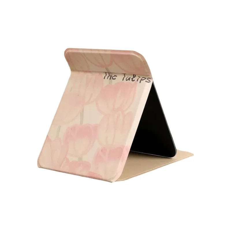 Gentle Welcome Yujin Flower Makeup Mirror Pocket Mirror Large Mirror Portable Travel Dormitory Foldable Mirror-0
