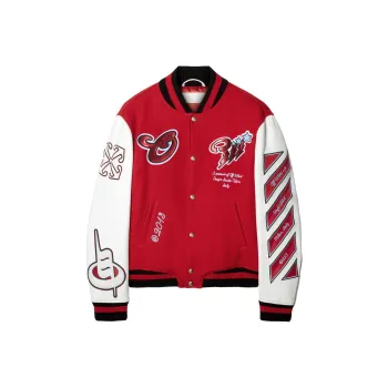 OFF WHITE Scorpio Lea Wool Varsity Jacket 