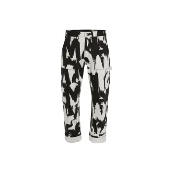 Alexander McQueen Graffiti print Straight leg Jeans
