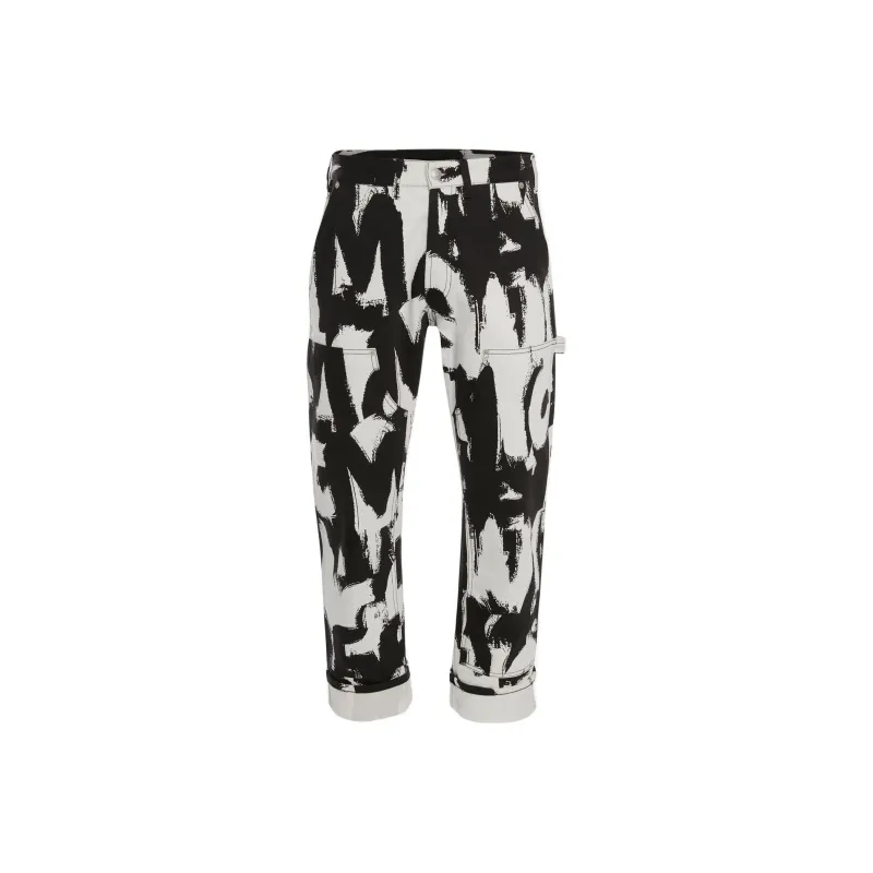Alexander McQueen Graffiti print Straight leg Jeans-0