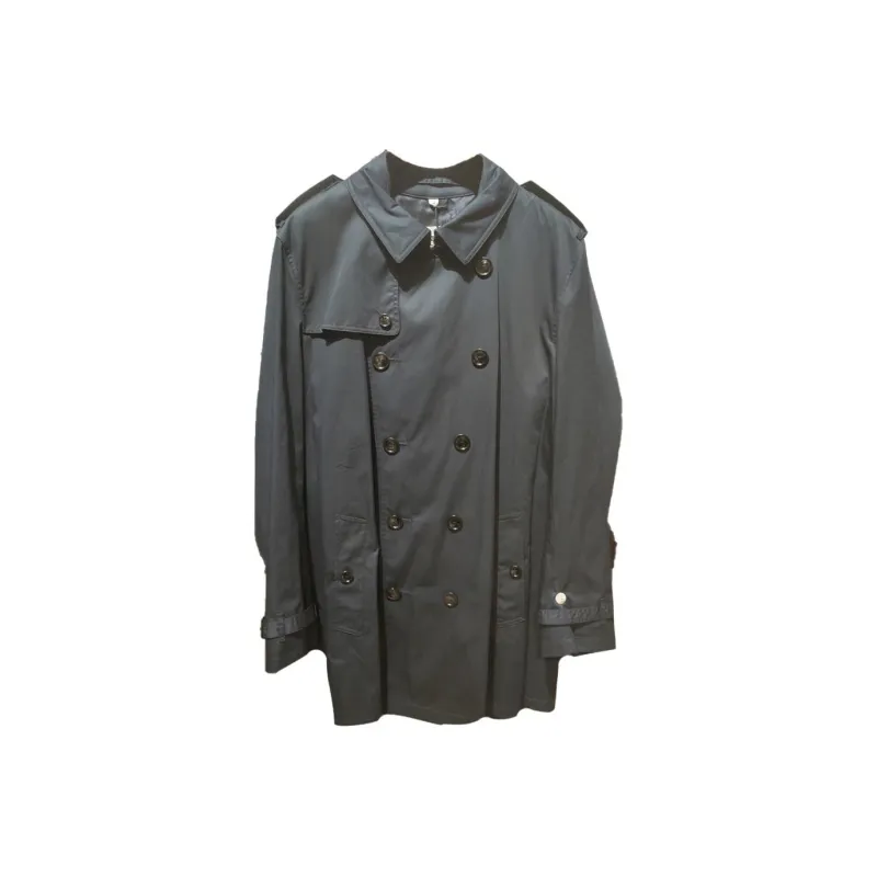 Burberry Trench Coat Men's Navy Blue-0