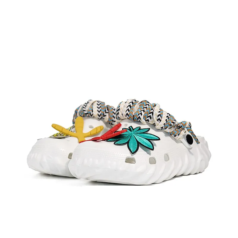 OUBT Bohemian Style, Claw Design Clogs Unisex White-4