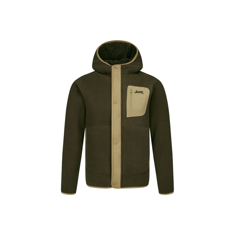 Jeep Double Sided Polar Fleece Jacket With Velvet Long Sleeved Coat Unisex-19