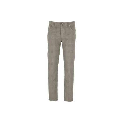 JACOB COHEN Check Printed Mid Rise Trousers