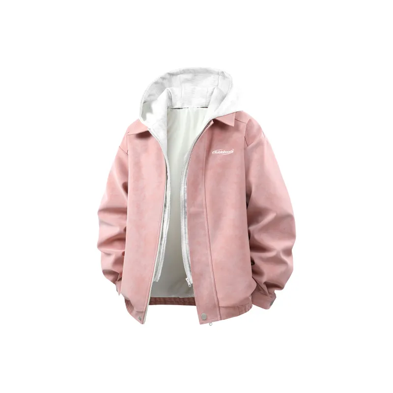 ROBINHOOD Jackets Coats Unisex Pink Black Cap-6