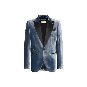 PHILIPP PLEIN Contrast lapel Velvet Blazer