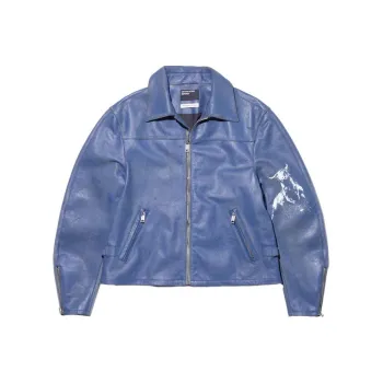 ENFANTS RICHES DEPRIMES Leather Jacket Men's Purple