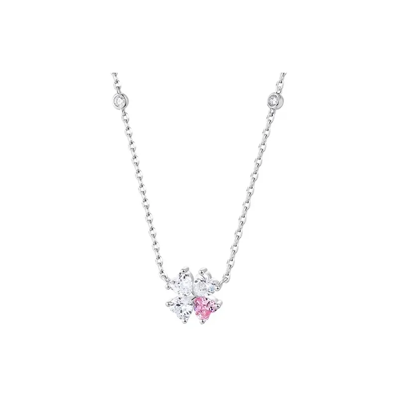 Modern Miracle S925 Silver With Full Zircon Necklaces Unisex Two Tone-5