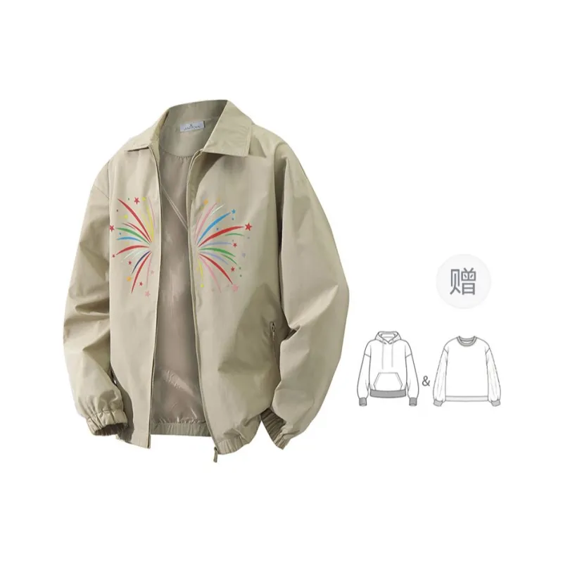 LIVINGTOWN Jackets Coats Unisex Cream Gray-17