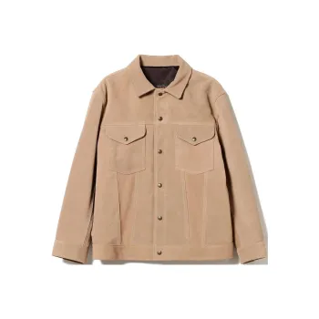 Beams PLUS Leather Jacket Men's Brown