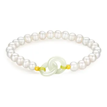 LIU GUI FU JEWELRY Hetian Jade Bracelets Pale Greenish White Jade Women's