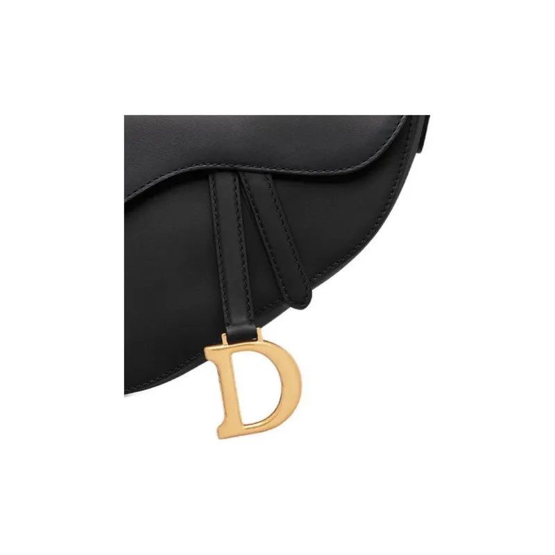 DIOR Saddle Calfskin Saddle Bag, Shoulder Bag Medium Size Women's Black-5