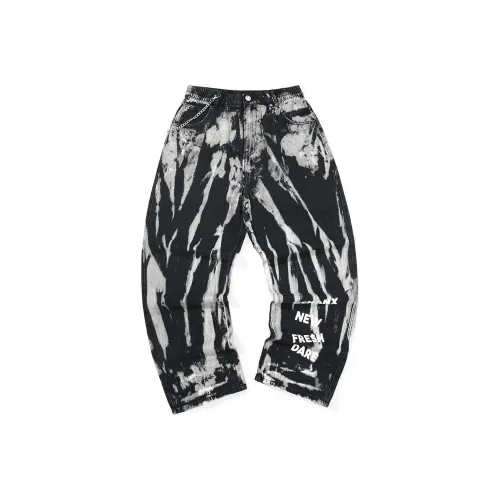 GENANX Straight Jeans Unisex Black Gray Color