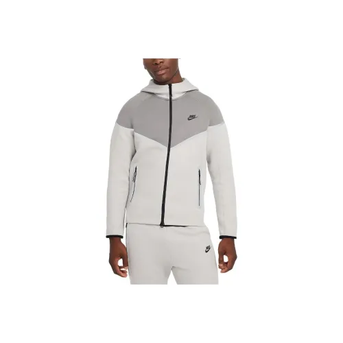 Nike Tech Windrunner Jacket Men's Light Iron Ore Gray/Flat White Aluminum/Black