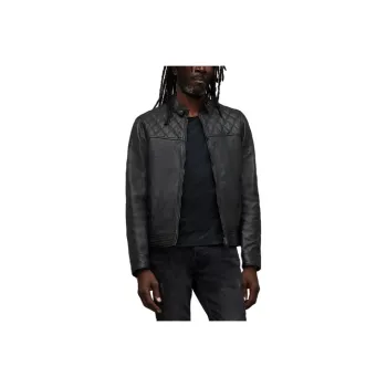 ALLSAINTS Leather Jacket Men's Black
