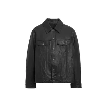COACH SS24 Leather Jacket Men's Black