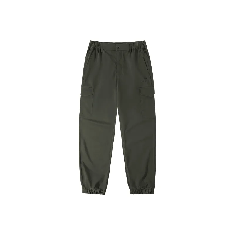 CAMEL Loose Fit Elastic Cuff 100% Cotton Yamamoto Basic Versatile Casual Outdoor Cargo Pants Men's-10