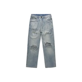 JASONWOOD Summer Ripped Pants Jeans Summer Unisex Light Blue