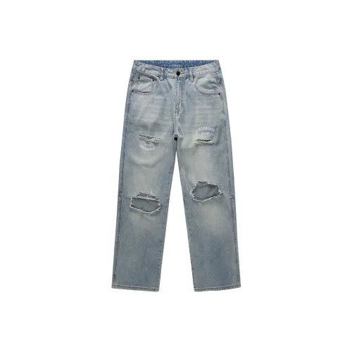 JASONWOOD Summer Ripped Pants Jeans Summer Unisex Light Blue