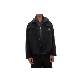 GUESS Ripstop Overshirt Jackets Coats Men's Black