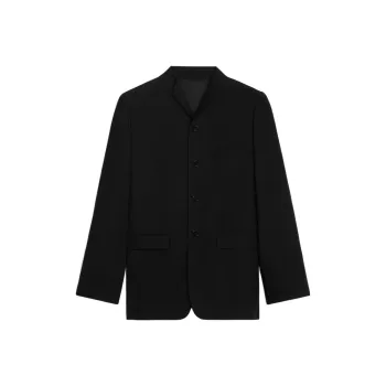 CELINE Wing Collar Jacket In Diagonal Wool