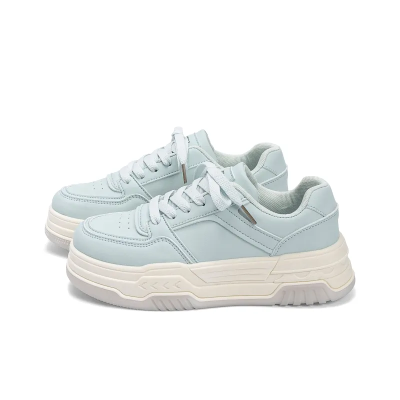 HUANQIU Abrasion Resistant Lightweight Height Increasing Low Top Skateboard Shoes Women's Aqua-1
