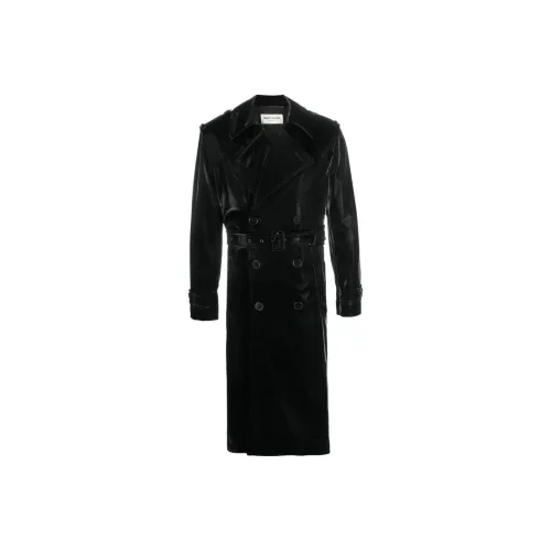 SAINT LAURENT SS23 Trench Coat Men's Black