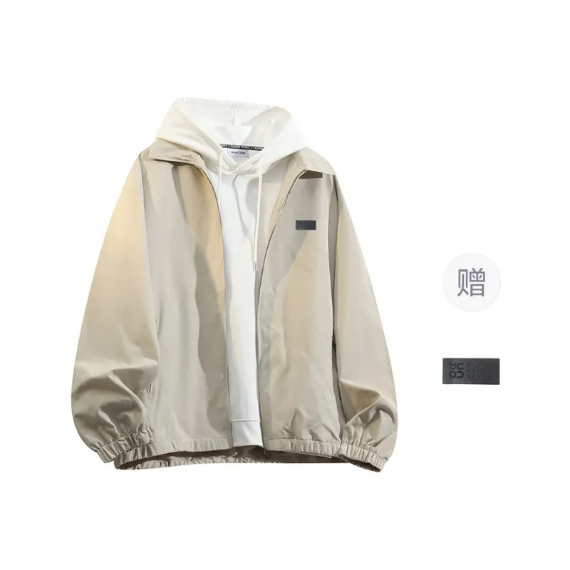 YOSICIL Jackets Coats Unisex Cream Gray-8