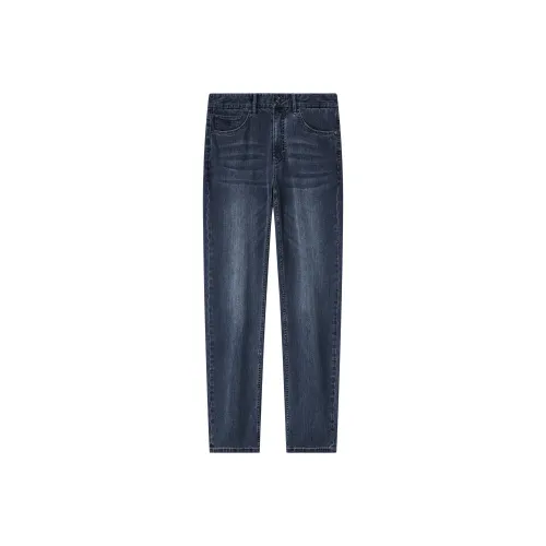 Jiumuwang Men's Pants Expert Jeans Men's Ink Blue+Fitted Version