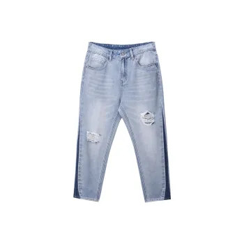 GUKUUL Ripped Pants Jeans Men's Light Blue