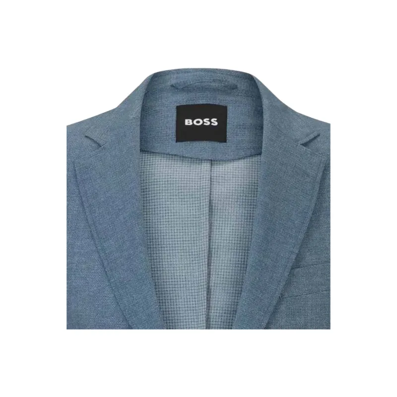 HUGO BOSS Slim Fit Jacket In Wrinkle Resistant Mesh Jackets & Coats Men's Blue-1