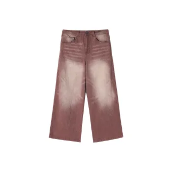 JHYQ Jeans Unisex Bordeaux Red