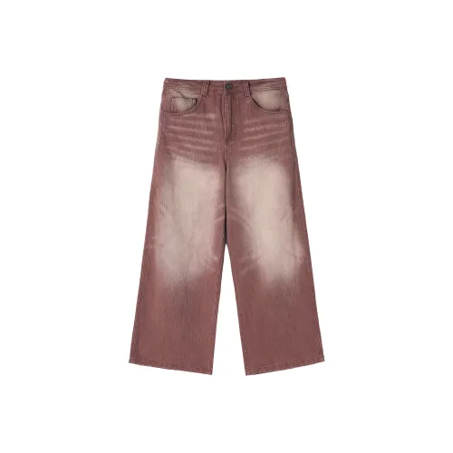 JHYQ Jeans Unisex Bordeaux Red