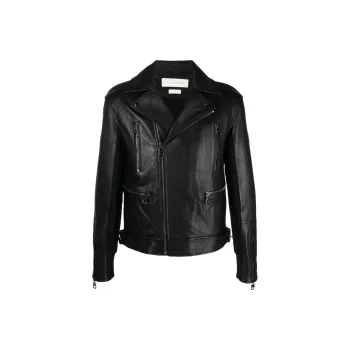 Alexander McQueen Leather trim Biker Jacket