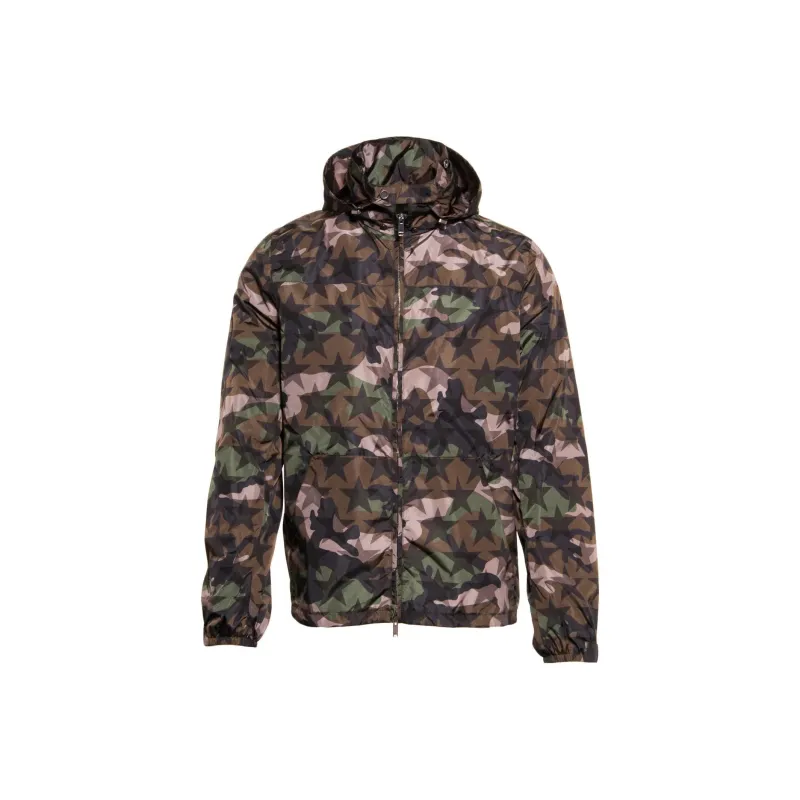 Valentino Star Camouflage Print Hooded Jacket-0