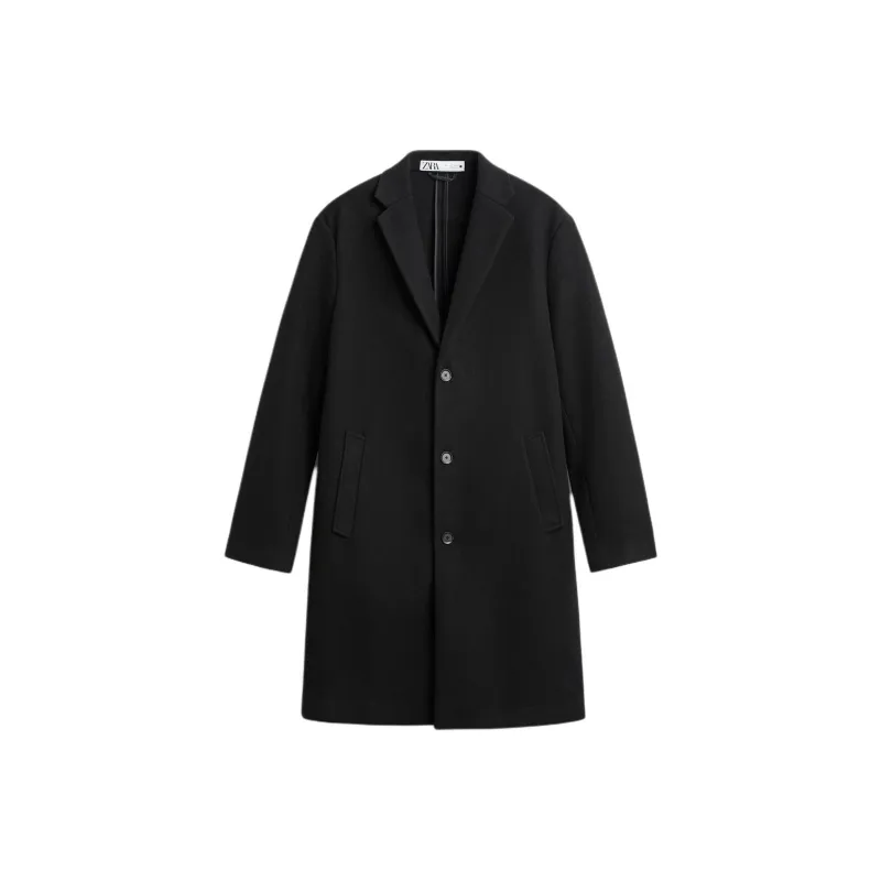 ZARA Trench Coats Men Black-0